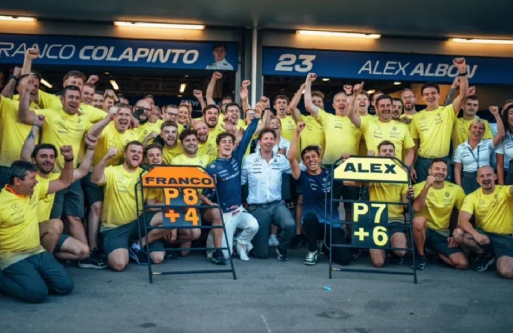 ¡Colapinto, épico!: Franco terminó 8° en Bakú y sumó sus primeros puntos 3 F1 festejo Williams