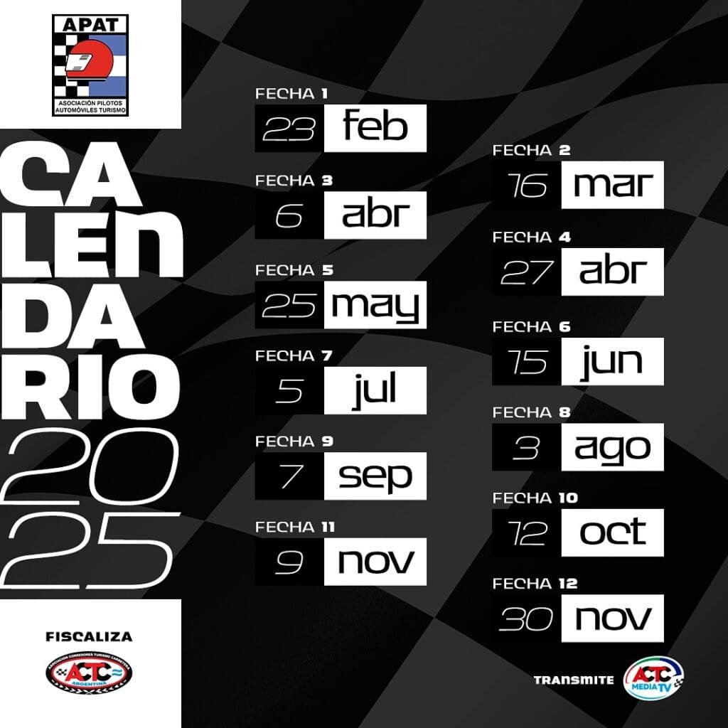 La docena del 2025: se conoció el calendario de la próxima temporada 3 TN calendario 2025 va