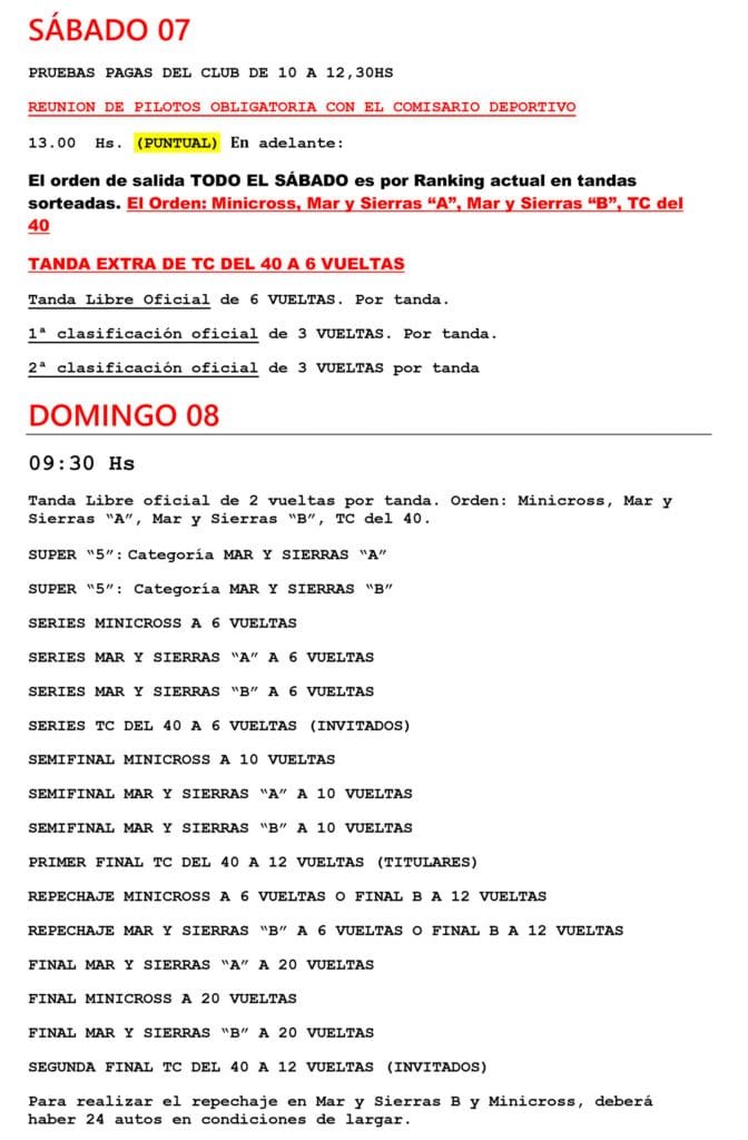 Crono Fecha 3 TsAs 1