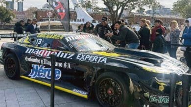 Ebarlín mostró su Camaro en Puerto Madero