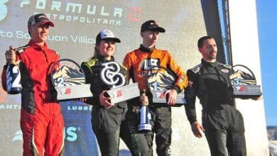 Falivene festeja en lo más alto del podio