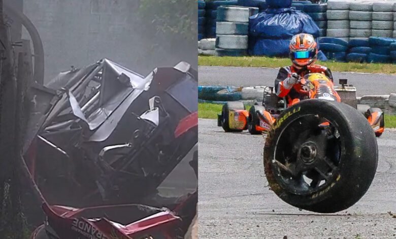 Un milagro: rueda de Top Race cayó en el kartódromo 1 Gastaldi goma kart