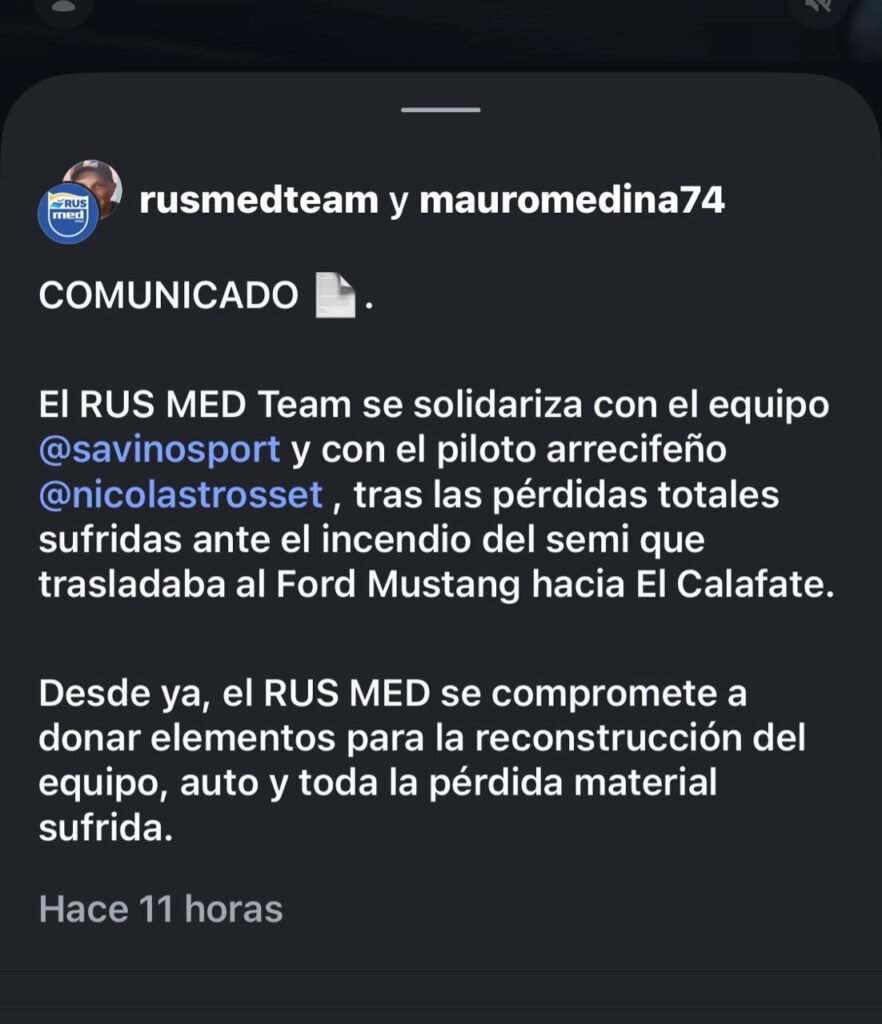 El RUS MED expresando su solidaridad con el Savino Sport
