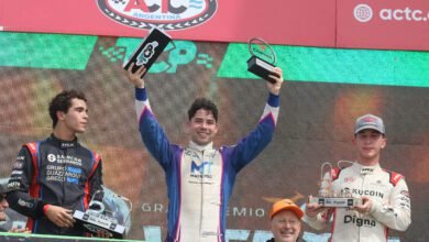 Gandulia se quedó con la victoria en Viedma 5 Gandulia celebra en el podio del TC Pista