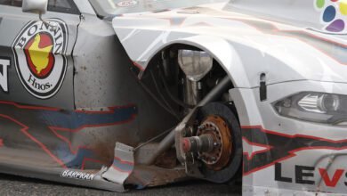 La parte delantera del auto de Lugon