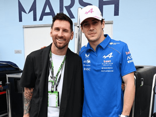 Colapinto y Messi en el paddock de Miami