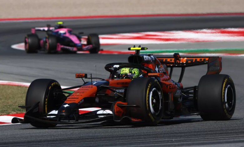 Norris, el más rápido de la Prácitca 2 en el GP de Barcelona