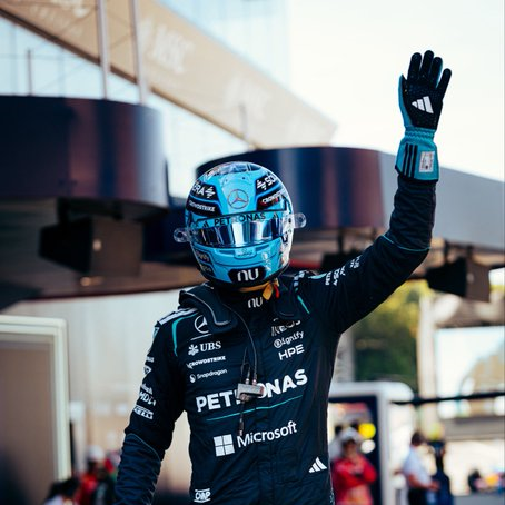 GP de Barcelona: Russell también dominó el sábado y larga desde la pole 1 Russell celebra la pole en el GP de Barcelona