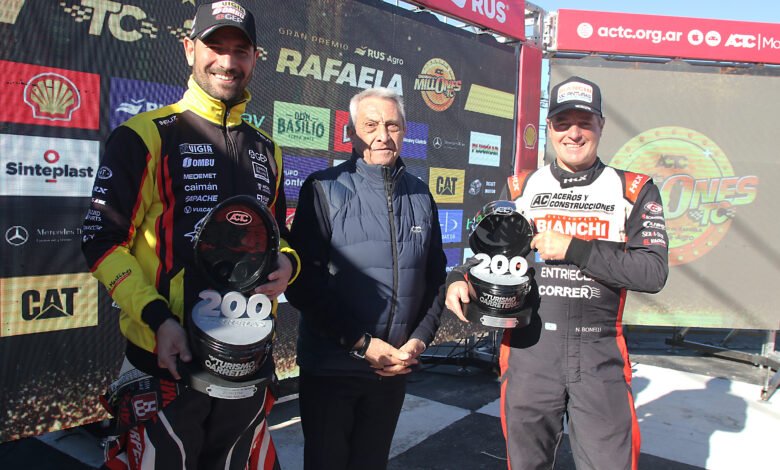 Reconocimiento de la ACTC: Bonelli y Ardusso llegaron a las 200 carreras 1 Ardusso y Bonelli con el presidente de la ACTC, Hugo Mazzacane
