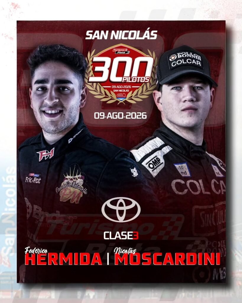 Carrera de los 300 Pilotos: siguen sumándose nombres 5 Moscardini irá con Hermida en la Carrera de los 300 Pilotos