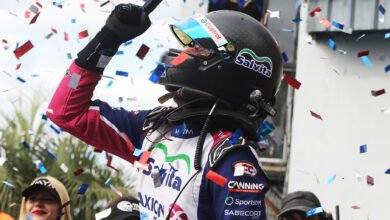 Tercera victoria para Canapino en lo que va de la temporada 4 Canapino celebra la victoria en la Clase 3 del TN en Termas de Río Hondo