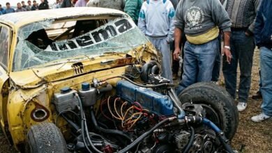 El día que el luto desplazó a la fiesta del Turismo Carretera 6 El auto de Duarte luego del impacto