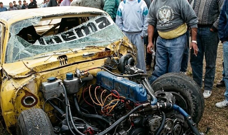 El auto de Duarte luego del impacto
