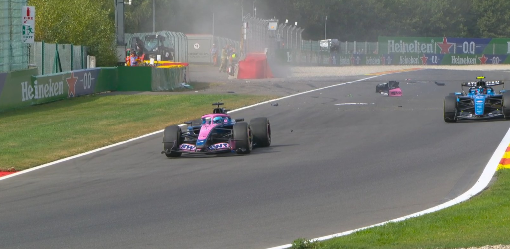 El golpe contra la pared de Gasly en Spa Francorchamps