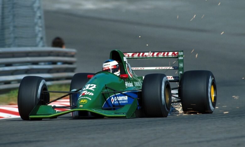 Michael Schumacher en el Jordan en el que debutó en la F1