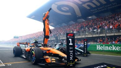 Norris celebra la victoria en el GP de Países Bajos