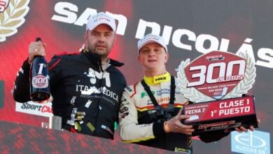 El podio de la final de la Clase 1 del Turismo Pista