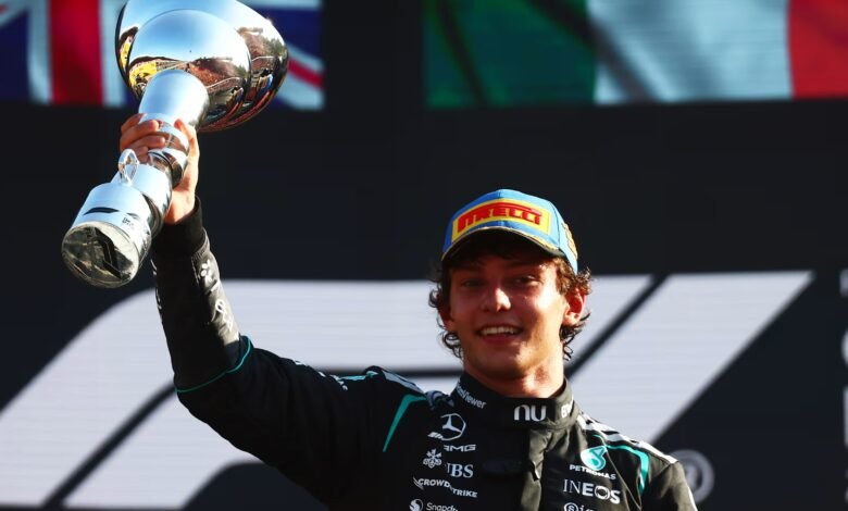 Impresionante victoria de Kimi Antonelli en el GP de Monza 1 La celebración de la victoria de Kimi Antonelli