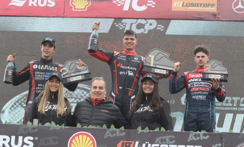 TC Pista en San Luis: triunfo de Anton 1 El podio del TC Pista en San Luis