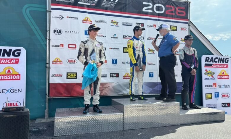 Nuevo podio de Lázaro Bainotti en Virginia 1 El podio de la Ligier Junior Formula con Lazaro Bainotti