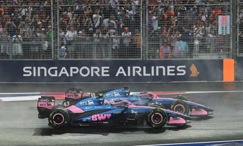 GP de Singapur: abandono en la Sprint y 15° puesto en la grilla de mañana para Colapinto 1 Colapinto y Gasly en el sábado del GP de Singapur