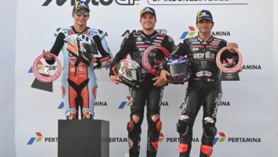 El podio del MotoGP en Indonesia
