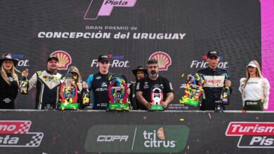 El podio de la Clase 2 del Turismo Pista en Concepción del Uruguay